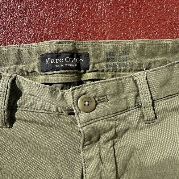 Marc O’ Polo STIG SHAPED FIT LEG REGULAR LENGTH WELT POCKETS - Chinos oliv 32x30 - Picture 2 of 9